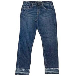 UNIVERSAL Thread Mid Rise Boyfriend Released Hem Frayed Distressed Jeans New wit